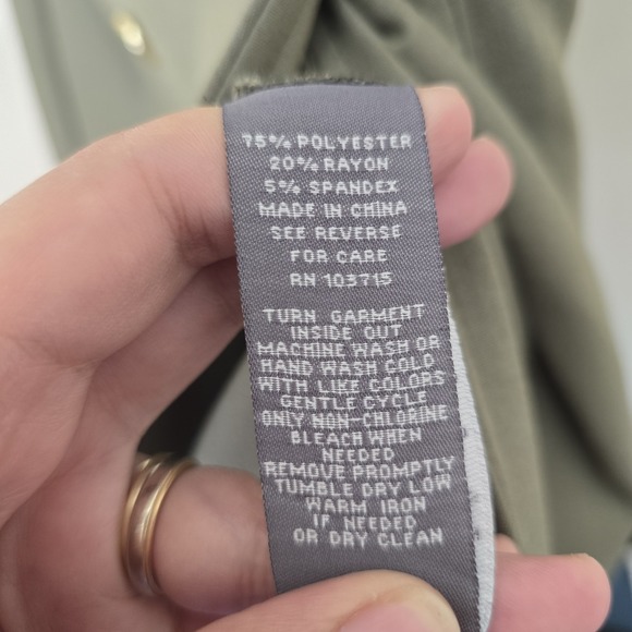 NWOT Sharagano Double Breasted Trench Coat Dress Sz 8 Olive Career Wear Office‎ - Picture 9 of 9